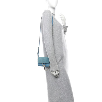 CHLOE Suede Calfskin Faye Wallet On Strap Vinyl Blue CHLOE Suede Calfskin Faye Wallet On Strap Vinyl Blue