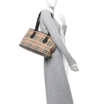 BURBERRY Haymarket Check Medium Regent Tote Chocolate