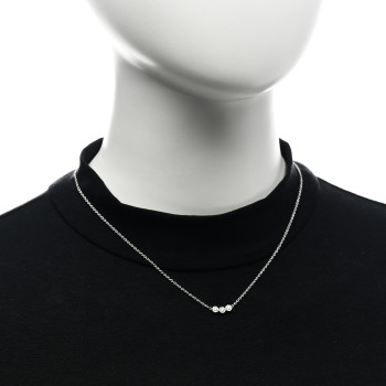 CHRISTIAN DIOR 18K White Gold Diamond Mimirose Pendant Necklace