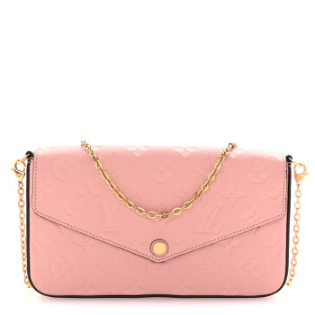 LOUIS VUITTON Empreinte Pochette Felicie Chain Wallet Rose Poudre LOUIS VUITTON Empreinte Pochette Felicie Chain Wallet Rose Poudre
