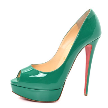 CHRISTIAN LOUBOUTIN Patent Lady Peep 150 Platform Pumps 40 Mint CHRISTIAN LOUBOUTIN Patent Lady Peep 150 Platform Pumps 40 Mint
