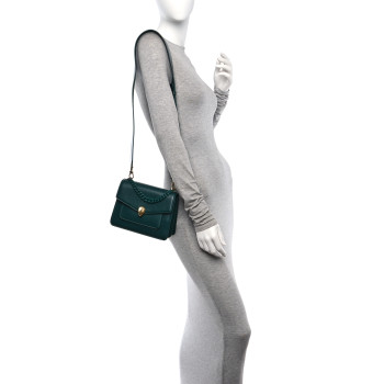 BULGARI Nappa Monochrome Serpenti Forever Maxi Chain Crossbody Bag Green BULGARI Nappa Monochrome Serpenti Forever Maxi Chain Crossbody Bag Green