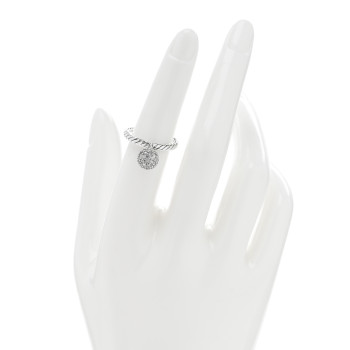 DAVID YURMAN Sterling Silver Pave Diamond 8mm Element Ball Ring 52 6 DAVID YURMAN Sterling Silver Pave Diamond 8mm Element Ball Ring 52 6