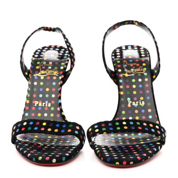 CHRISTIAN LOUBOUTIN Suede O Marylin Sandals Heels 37.5 Black Multicolor CHRISTIAN LOUBOUTIN Suede O Marylin Sandals Heels 37.5 Black Multicolor