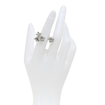 VAN CLEEF & ARPELS 18K White Gold Diamond Socrate Between the Finger Ring 51 5.75