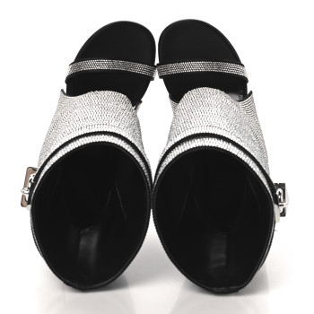 GIVENCHY Satin Strass Shark Lock Sandals 38.5 Silvery GIVENCHY Satin Strass Shark Lock Sandals 38.5 Silvery