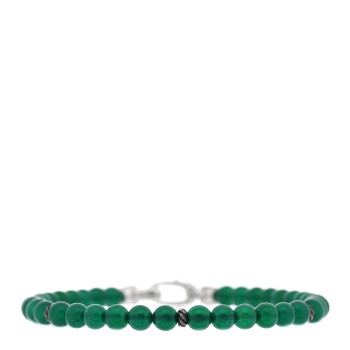 DAVID YURMAN Sterling SIlver 4mm Green Onyx Spiritual Beads Bracelet DAVID YURMAN Sterling SIlver 4mm Green Onyx Spiritual Beads Bracelet