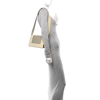 CELINE Shiny Smooth Calfskin Medium Frame Shoulder Bag Chalk Mastic CELINE Shiny Smooth Calfskin Medium Frame Shoulder Bag Chalk Mastic