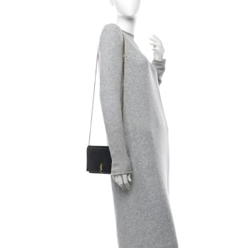 SAINT LAURENT Embossed Monogram Chain Wallet Black SAINT LAURENT Embossed Monogram Chain Wallet Black