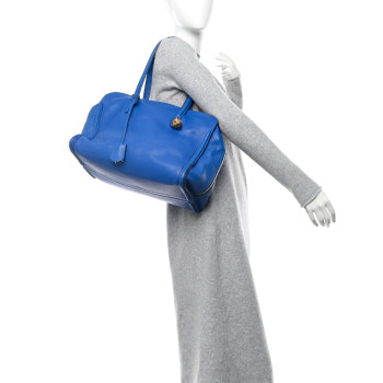 ALEXANDER MCQUEEN Pebbled Calfskin Large Skull Padlock Zip Around Tote Cobalt ALEXANDER MCQUEEN Pebbled Calfskin Large Skull Padlock Zip Around Tote Cobalt