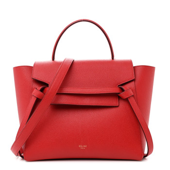 CELINE Baby Grained Calfskin Micro Belt Bag Coquelicot CELINE Baby Grained Calfskin Micro Belt Bag Coquelicot