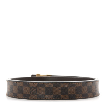 LOUIS VUITTON Mini Damier Ebene 25mm LV Initiales Belt 85 34 LOUIS VUITTON Mini Damier Ebene 25mm LV Initiales Belt 85 34
