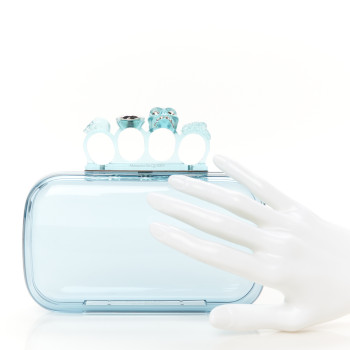ALEXANDER MCQUEEN Resin Knuckle Clutch Pale Blue ALEXANDER MCQUEEN Resin Knuckle Clutch Pale Blue