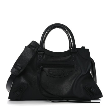 BALENCIAGA Grained Calfskin Neo Classic Black Hardware Medium City Black BALENCIAGA Grained Calfskin Neo Classic Black Hardware Medium City Black