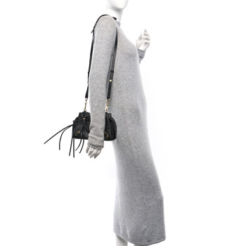 BALENCIAGA Grained Calfskin Neo Classic Gold Hardware Nano City Crossbody Black