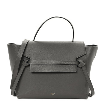 CELINE Grained Calfskin Mini Belt Bag Grey CELINE Grained Calfskin Mini Belt Bag Grey