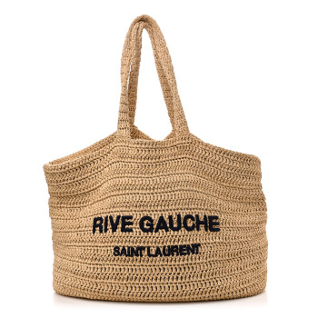 SAINT LAURENT Raffia Rive Gauche Tote Natural SAINT LAURENT Raffia Rive Gauche Tote Natural