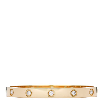 CARTIER 18K Yellow Gold 10 Diamond LOVE Bracelet 16