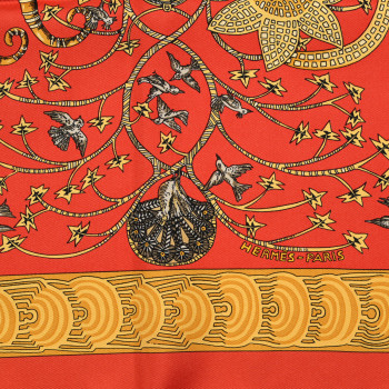 HERMES Silk Les Legendes de L'Arbre Scarf 90 HERMES Silk Les Legendes de L'Arbre Scarf 90