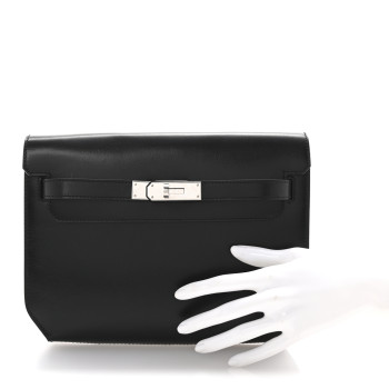 HERMES Box Kelly Depeches 25 Pouch Black HERMES Box Kelly Depeches 25 Pouch Black