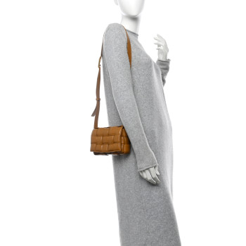 BOTTEGA VENETA Nappa Maxi Intreccio Small Padded Cassette Crossbody Bag Camel BOTTEGA VENETA Nappa Maxi Intreccio Small Padded Cassette Crossbody Bag Camel