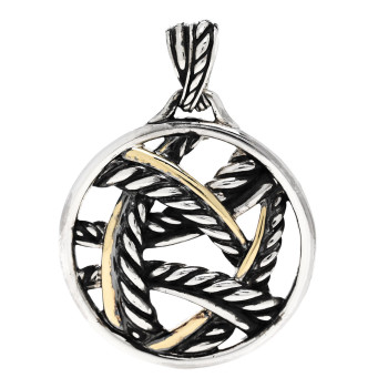 DAVID YURMAN Sterling Silver 18K Yellow Gold Papyrus Enhancer Pendant DAVID YURMAN Sterling Silver 18K Yellow Gold Papyrus Enhancer Pendant