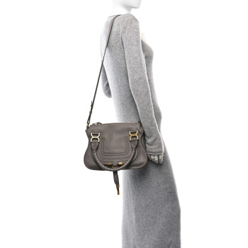 CHLOE Calfskin Small Marcie Satchel Cashmere Grey CHLOE Calfskin Small Marcie Satchel Cashmere Grey