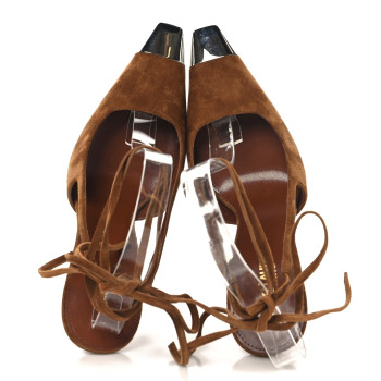SAINT LAURENT Suede Blade 105 Slingback Pumps 39.5 Brown SAINT LAURENT Suede Blade 105 Slingback Pumps 39.5 Brown