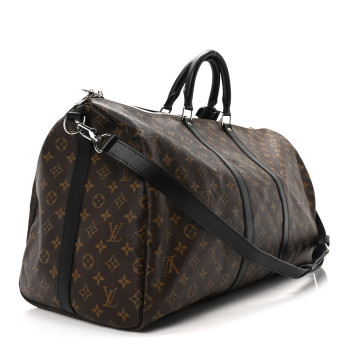 LOUIS VUITTON Monogram Macassar Keepall Bandouliere 55 LOUIS VUITTON Monogram Macassar Keepall Bandouliere 55