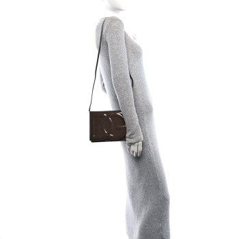 DOLCE & GABBANA DOLCE GABBANA Patent DG Logo Flap Crossbody Bag Brown DOLCE & GABBANA DOLCE GABBANA Patent DG Logo Flap Crossbody Bag Brown