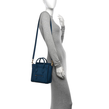 CELINE Goatskin Nano Luggage Sea CELINE Goatskin Nano Luggage Sea