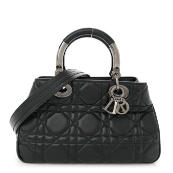 CHRISTIAN DIOR Calfskin Cannage Medium The Lady 95.22 Black