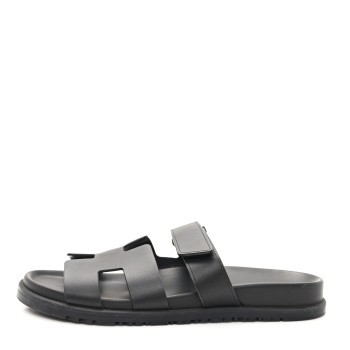 HERMES Calfskin Womens Chypre Sandals 40.5 Black HERMES Calfskin Womens Chypre Sandals 40.5 Black