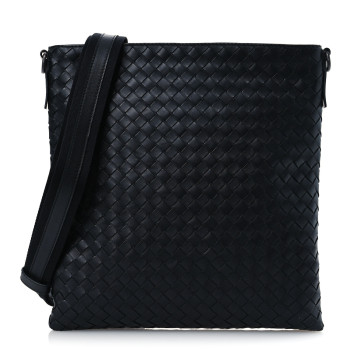 BOTTEGA VENETA Nappa Intrecciato VN Crossbody Messenger Bag Black BOTTEGA VENETA Nappa Intrecciato VN Crossbody Messenger Bag Black