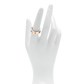 CARTIER 18K Pink Gold 3 Diamond 5.5mm LOVE Ring 56 7.75