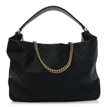GUCCI Guccissima Signature Large Linea A Hobo Black