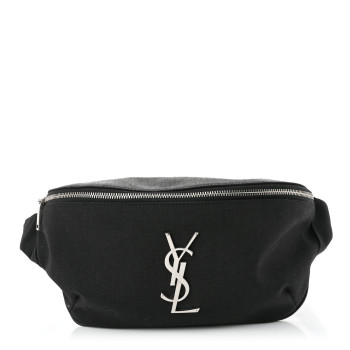SAINT LAURENT Canvas Monogram Belt Bag Black SAINT LAURENT Canvas Monogram Belt Bag Black