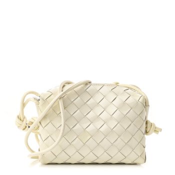 BOTTEGA VENETA Patent Nappa Intrecciato Mini Loop Camera Bag White BOTTEGA VENETA Patent Nappa Intrecciato Mini Loop Camera Bag White