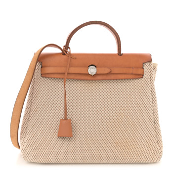 HERMES Toile Vache Calfskin Herbag 30 PM Naturel HERMES Toile Vache Calfskin Herbag 30 PM Naturel