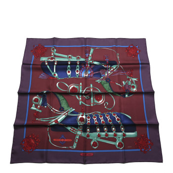 HERMES Silk Harnais De Cour Scarf 90 HERMES Silk Harnais De Cour Scarf 90