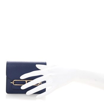 HERMES Evercolor Bi-Color Roulis Slim Wallet Bleu Saphir Bleu France HERMES Evercolor Bi-Color Roulis Slim Wallet Bleu Saphir Bleu France