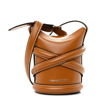 ALEXANDER MCQUEEN Calfskin Mini Curve Bucket Bag Tan ALEXANDER MCQUEEN Calfskin Mini Curve Bucket Bag Tan
