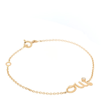 CHRISTIAN DIOR 18K Yellow Gold Diamond Oui Bracelet