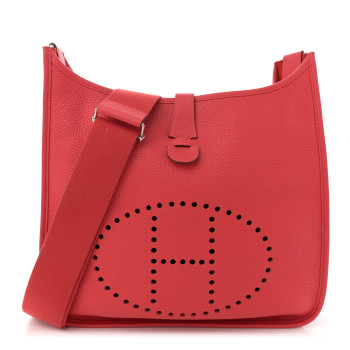 HERMES Taurillon Clemence Evelyne III PM Rose Jaipur HERMES Taurillon Clemence Evelyne III PM Rose Jaipur