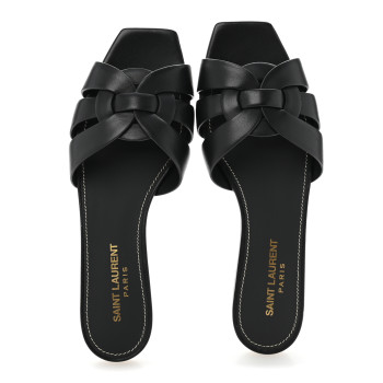 SAINT LAURENT Calfskin Tribute 05 Slide Sandals 36.5 Black SAINT LAURENT Calfskin Tribute 05 Slide Sandals 36.5 Black