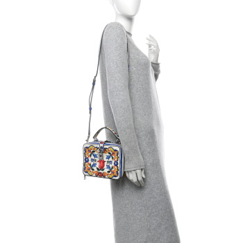 DOLCE & GABBANA Dauphine Majolica Printed Box Bag Multicolor DOLCE & GABBANA Dauphine Majolica Printed Box Bag Multicolor