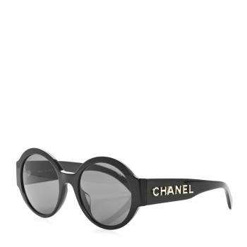 CHANEL Acetate Round Sunglasses 5410-A Black CHANEL Acetate Round Sunglasses 5410-A Black