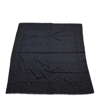 CHRISTIAN DIOR Wool Silk Metallic Cannage Scarf Blue Gold