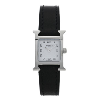 HERMES Stainless Steel Swift 17.2mm Heure H Hour Watch Noir HERMES Stainless Steel Swift 17.2mm Heure H Hour Watch Noir