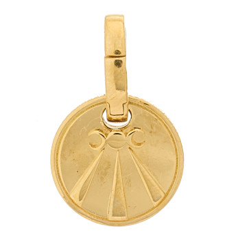 FOUNDRAE 18K Yellow Gold Diamond Miniature Mind Body Soul Wholeness Medallion Annex Link Pendant FOUNDRAE 18K Yellow Gold Diamond Miniature Mind Body Soul Wholeness Medallion Annex Link Pendant